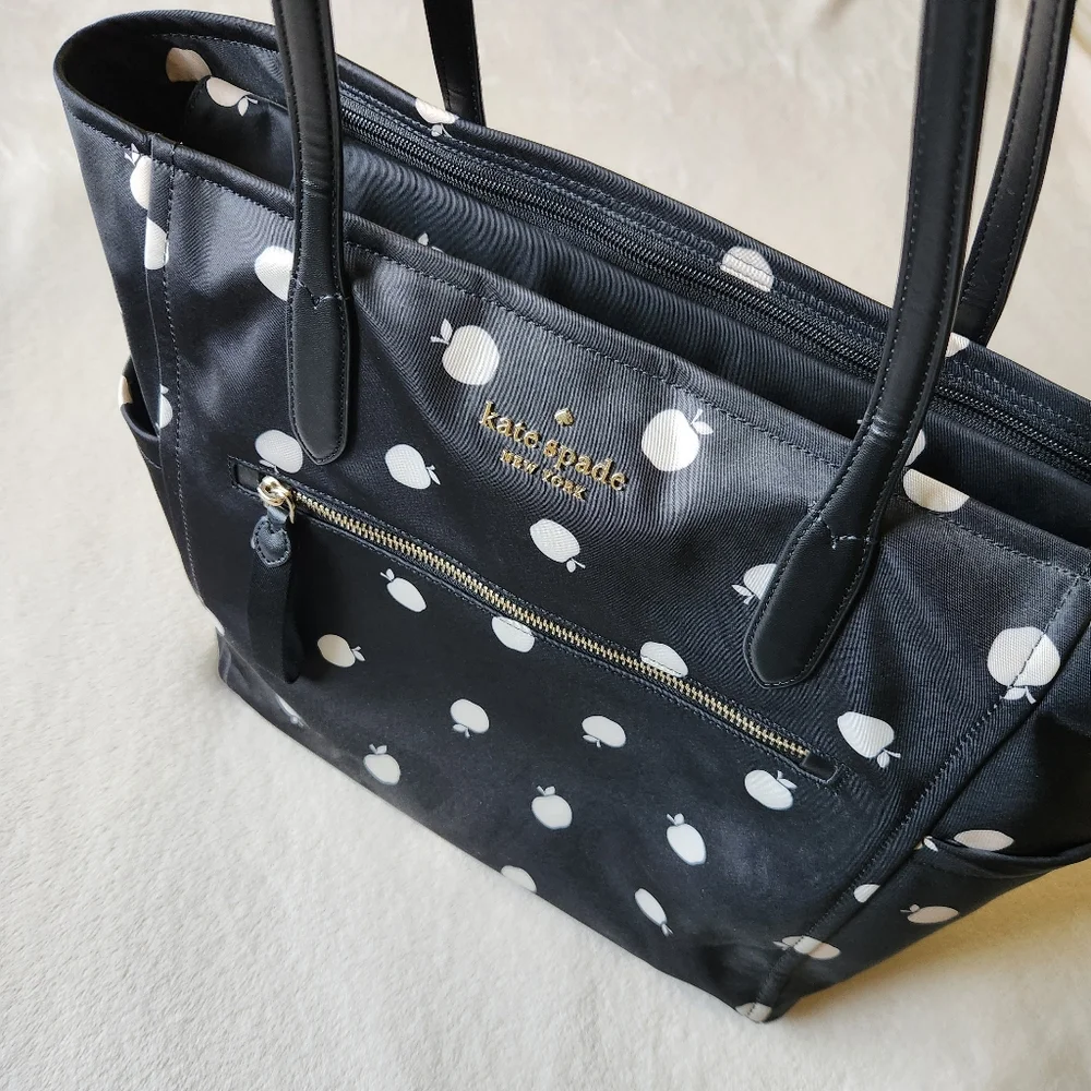 RESERVED: Kate Spade Black and White Apple Tote - Teacher Tote - Picture 13 of 16